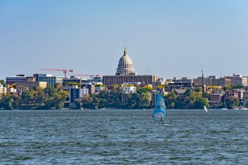 City of Madison skyline from across Lake Mendota