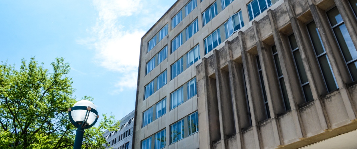 Looking up toward the City-County Building in Madison, Wisconsin